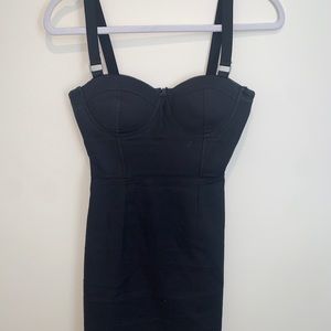 Black bustier bodycon dress